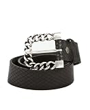 Tobacco Road Rocker Metal Chain Buckle with Black Belt