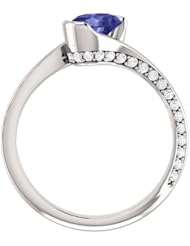 10K White Gold 7.00x5.00mm Oval Cut Tanzanite and Diamond Ring -- LIFETIME WARRANTY