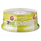 Memorex® DVD+RW Discs, 4.7GB, 4x, Spindle, Silver, 25/Pack