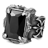 Size 8-11 Gothic MEN 316L Silver Stainless Steel Ring Size