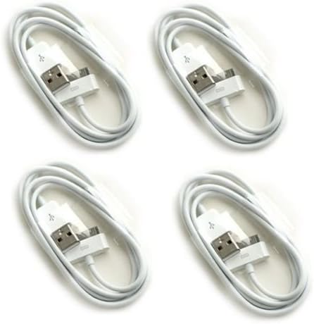 HIMART 4Pcs White 6ft/2M USB Cable Charger Cord for iPhone 3G s 4 4S iPad 2 iPod touch Nano With HiMart Gift