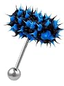 Vibrating KOOSH TONGUE Ring Barbell Soft Body Jewelry Vibe Bell Black & Blue