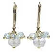 Yellow Gold Filled Aquamarine Cluster Earrings