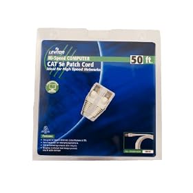 Leviton AG500-50W Retail Application Grade Patch Cord. CAT5E Ethernet Cable, White, 50 FT Long