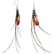 Handcrafted Natural Spiked Peacock Feather Earrings MADE WITH SWAROVSKI ELEMENTS