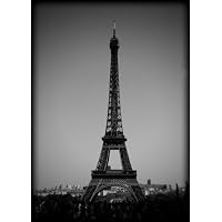 Eiffel Tower Paris France Black and White Print PRBW7353 5x7