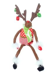 20" Christmas Brites Posable Jingle Bell Reindeer Decoration