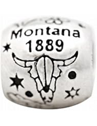 De Buman Sterling Silver Us 50 State Montana Bead,hole 5mm