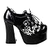 4 1/2 Platform Sexy Shoes Gothic Style Oxfords Chunky Heel Cheetah Print Lace Up