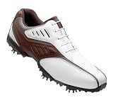 Foot Joy FJ Street Men's Golf Shoes White Dark brown Smooth Copper Textured Inlay