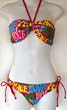 Juniors - Sexy Love and Peace Print 2 PC Bikini Swimsuit Bandeau Top/String Bottom Bikini Bathing Suit by HEAT Swimwear. Fully lined. Adjustable Ties. Gorgeous!!