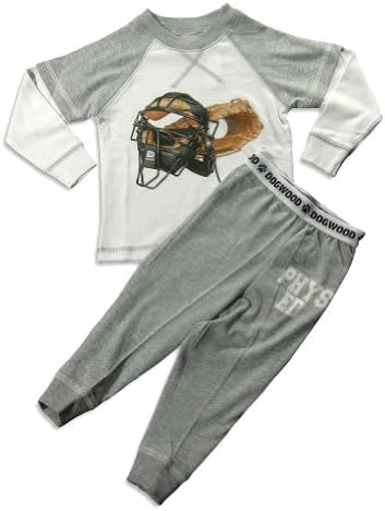 Dogwood - Baby Boys Long Sleeve Pajamas, White, Grey 23231-18Months