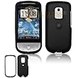 HTC Hero CDMA Sprint "PDA" Cell Phone Rubber Feel Black Protective Case Faceplate Cover + Free LiveMyLife Wristband