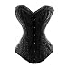 Muka Black Floral Tapestry Steel Boned Corset, Gift Idea