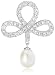 Sterling Silver White Freshwater Cultured Pearl and Cubic Zirconia Pendant