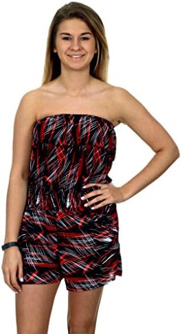 Women's Strapless Spring &amp; Summer Romper (Large, Red)
