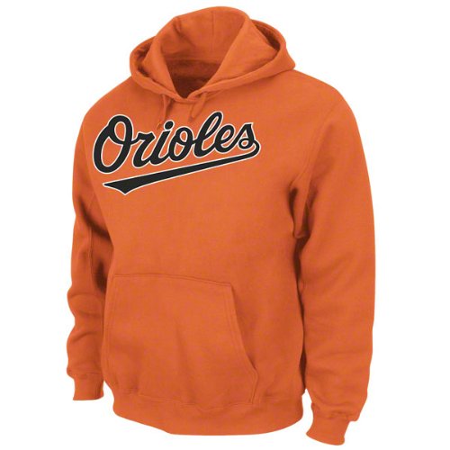 Baltimore Orioles Sweatshirt: Orange NX Flock Hooded Fleece Pullover