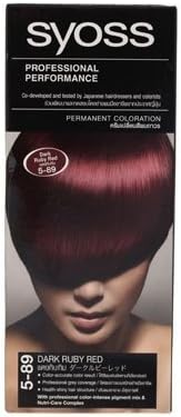 Beauty Set : Syoss Hair Color Dark Ruby Red No.5.89 115ml. [Free Facial Hair Epicare Spring A1Remover]