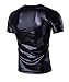 Thiness Mens Metallic V-Neck T-shirts with Short Sleeve Gold Black Silver