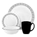 Corelle Livingware 16-Piece Dinnerware Set with Mug, Service for 4, Floral Connection