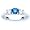 14K White Gold Round 3 Stone Blue Diamond & White Diamond Ring (1.00 ctw) - Size 5