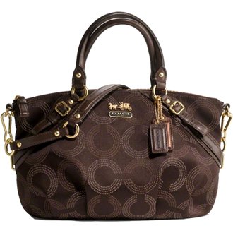 Coach Madison Dotted Op Art Sophia Satchel Brown