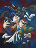 12X16 inch Picasso Modern Canvas Art Repro Acting Cat Ladies