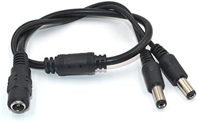 Woshida® 5.5x2.1mm 1 to 2 M/F DC Power Splitter Cable for Security CCTV Camera