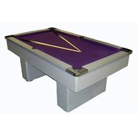 The Cheshire Slim Line 6ft Slate Bed Pool Table (Silver) (Choice of Cloth Colour)