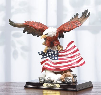 Soaring Eagle With American Flag