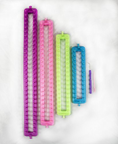 Long knitting loom set -4 different looms w/ hook and n…