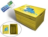 Kids Patio Toy Chest 15017 - Non-toxic Stained Fir, Indoor / Outdoor, for ages 2 to 5, Free Drawing Book