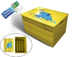 Lohasrus Kids Patio Toy Chest 15017 - Non-toxic Stained Fir, Indoor / Outdoor, for ages 2 to 5, Free Drawing Book