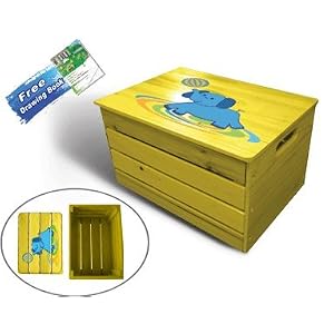 Lohasrus Kids Patio Toy Chest 15017 - Non-toxic Stained Fir, Indoor Outdoor, for ages 2 to...