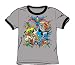 Search : The Justice League Assemble Adult Ringer S/S T-shirt in Heather/Black by DC Comics