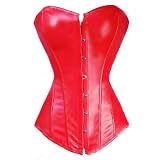 Red Leather Strapless Corset
