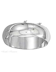 Sterling Silver 7" Wrist Wide High Polished Bangle Bracelet
