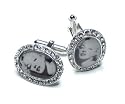 SILVER-Colored Men's Cufflinks. Marilyn Monroe DIAMOND like Cufflinks