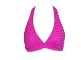 Quiksilver Raisins Hot Pink White Dot Swimsuit Halter L
