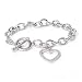 Silver Diamond Heart Tag Beracelet