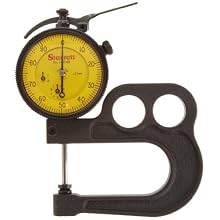 Starrett 1015MB Millimeter Reading Portable Dial Indicator 1015MB-881J Thickness Gauge Without Case, 0.01mm Graduation, 25mm Range, 0-100 Dial Reading
