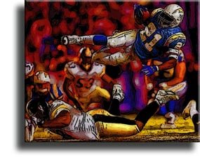 Completely Handpainted American Football Sport Painting, Custom Order FL3137, Oil on Canvas, with Option to Paint Jerry, Brett & Co. from Any Other Favorite Photograph or Picture, Unframed, Size 12