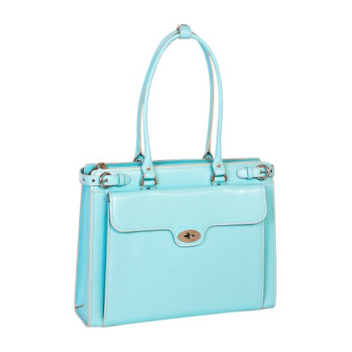 McKleinUSA 94838 WINNETKA Leather Ladies Briefcase with Removable Sleeve - Blue