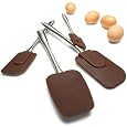 Tom Douglas by Pinzon 4-Piece Stainless-Steel Spatula Set, Bittersweet Chocolate