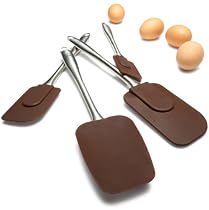 Tom Douglas by Pinzon 4-Piece Stainless-Steel Spatula Set, Bittersweet Chocolate