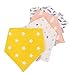 Bekith Baby Bandana Drool Bibs - Unisex 4-Pack - SuperAbsorbent Organic Cotton Keeps Baby Happy & Dry - Baby Will Look Adorable In These Stylish Designs