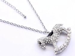Vintage Rocking Horse Design Bling Necklace
