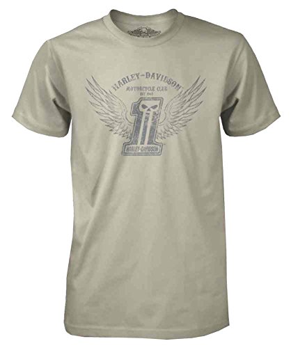 Harley-Davidson Mens Black Label Stone Wings Short Sleeve T-Shirt Cream 30291306