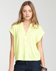 V-Neck Button Front Tee