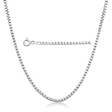 Solid Sterling Silver .7mm Box Chain Necklace Made in Italy